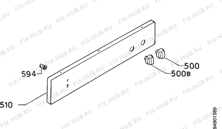 Взрыв-схема плиты (духовки) Moffat MS61B - Схема узла Command panel 037